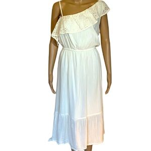 Ivory Old Navy Midi Dress Size Large